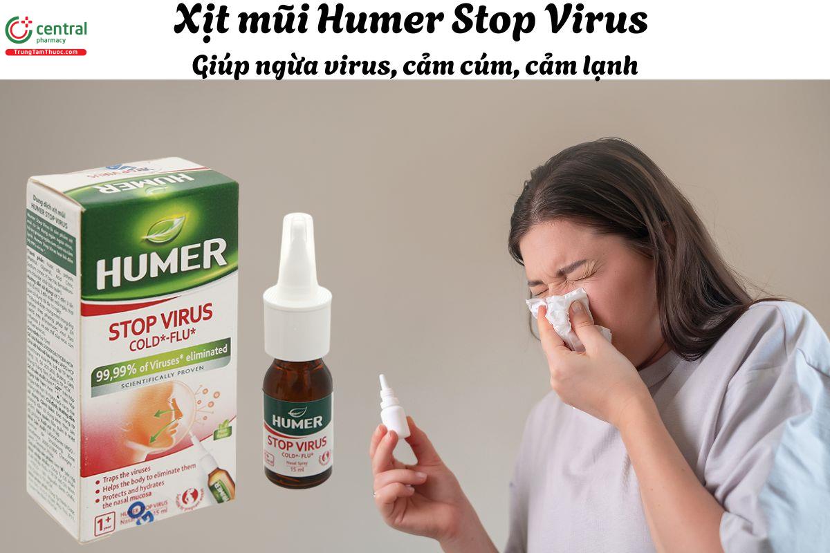 Xịt mũi Humer Stop Virus - Giúp  hạn chế sự xâm nhập của virus