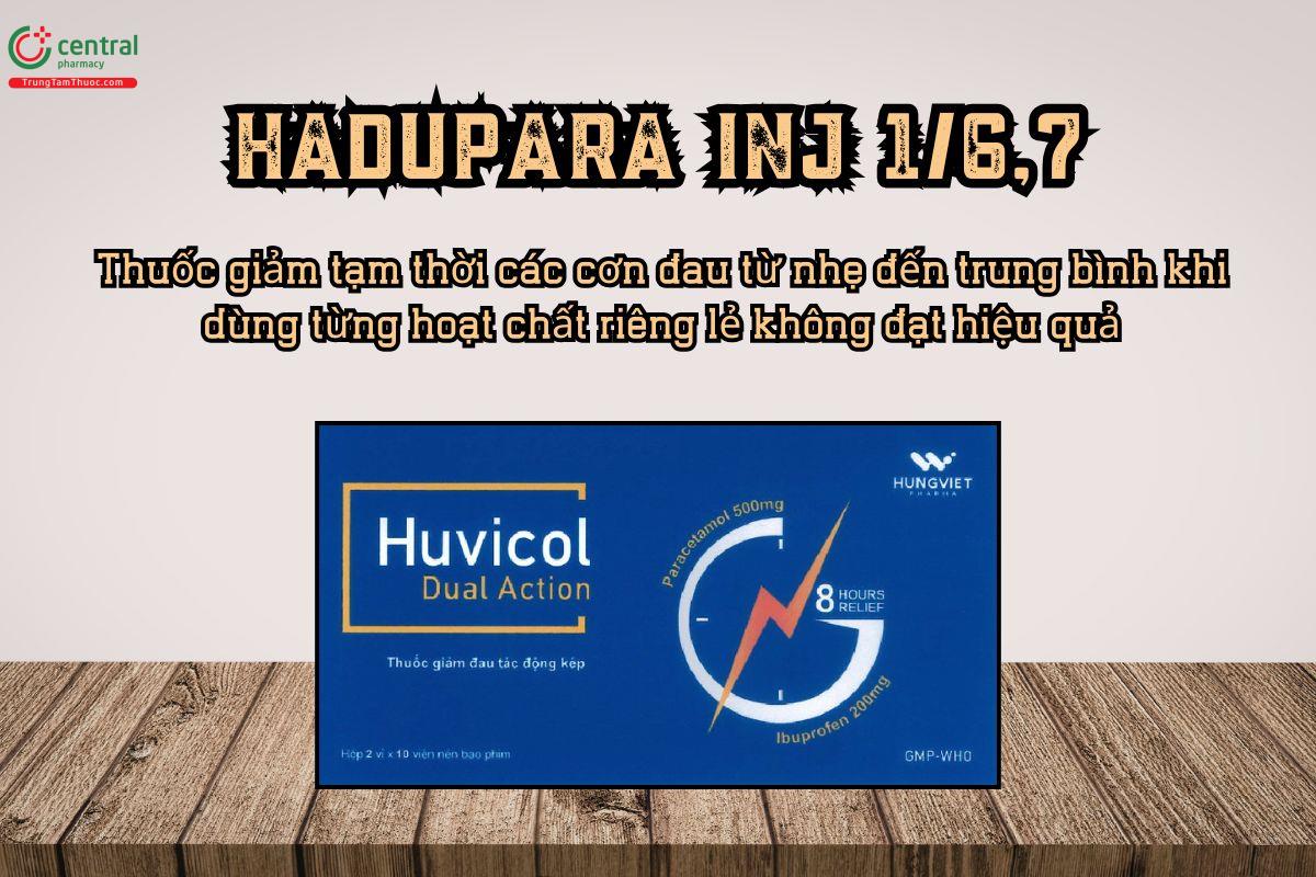 Thuốc Huvicol Dual Action chứa Paracetamol và Ibuprofen điều trị đau từ nhẹ đến trung bình