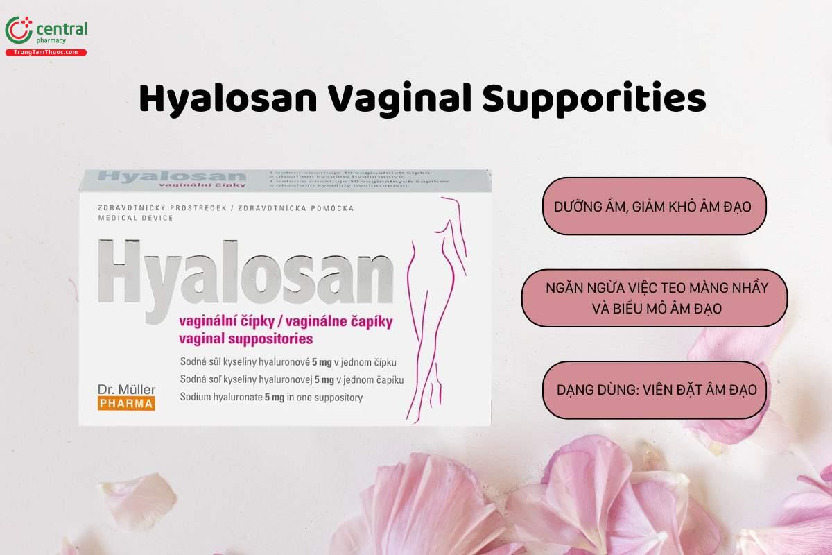 Viên đặt Hyalosan Vaginal Suppositories giảm khô âm đạo hiệu quả