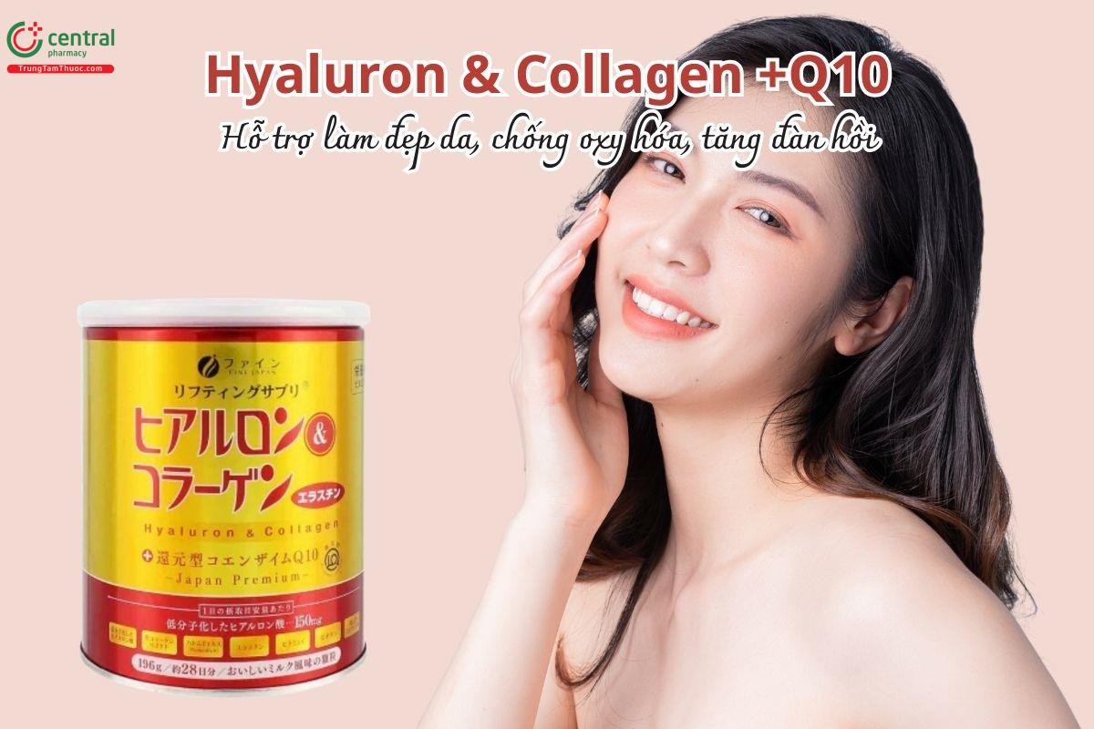 Hyaluron & Collagen +Q10 hỗ trợ làm đẹp da, chống oxy hóa và tăng đàn hồi da