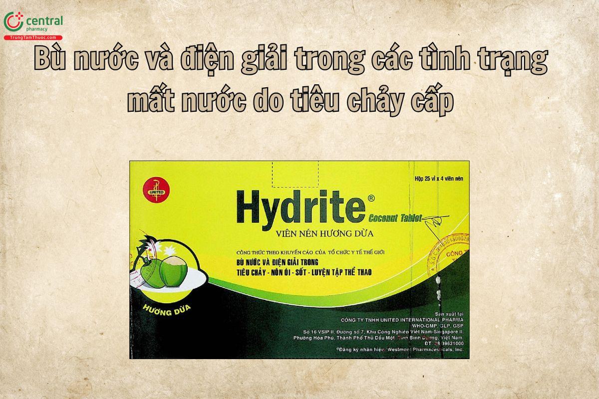 Hydrite Coconut Tablet Bù nước và điện giải trong các tình trạng mất nước do tiêu chảy cấp, nôn ói