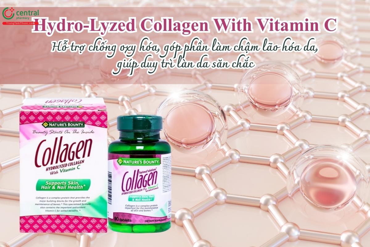 Hydro-Lyzed Collagen With Vitamin C hỗ trợ chống oxy hóa, góp phần làm chậm lão hóa da, giúp duy trì làn da săn chắc