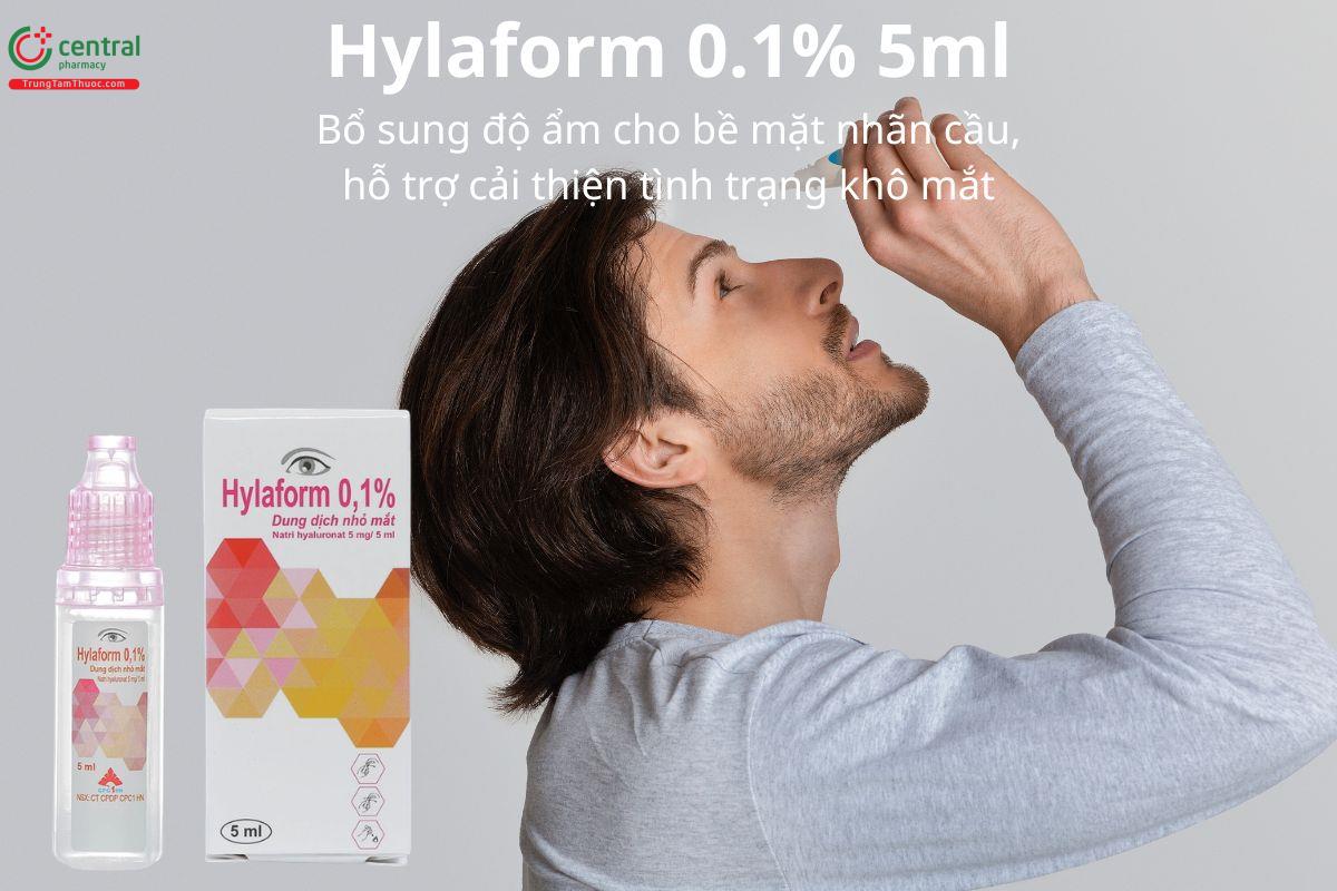 Thuốc Hylaform 0.1% 5ml cải thiện khô mắt, bảo vệ biểu mô giác mạc