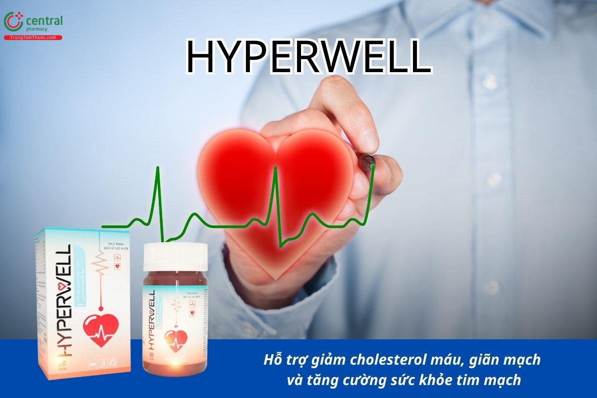 Hyperwell hỗ trợ giảm cholesterol máu, giãn mạch và tăng cường sức khỏe tim mạch