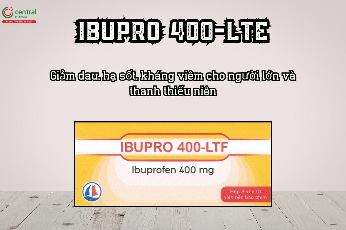 Thuốc Ibupro 400-LTE Giảm đau, hạ sốt, kháng viêm cho người lớn