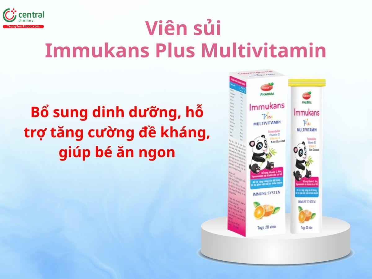 Immukans Plus Multivitamin hỗ trợ tăng đề kháng, giúp bé ăn ngon miệng