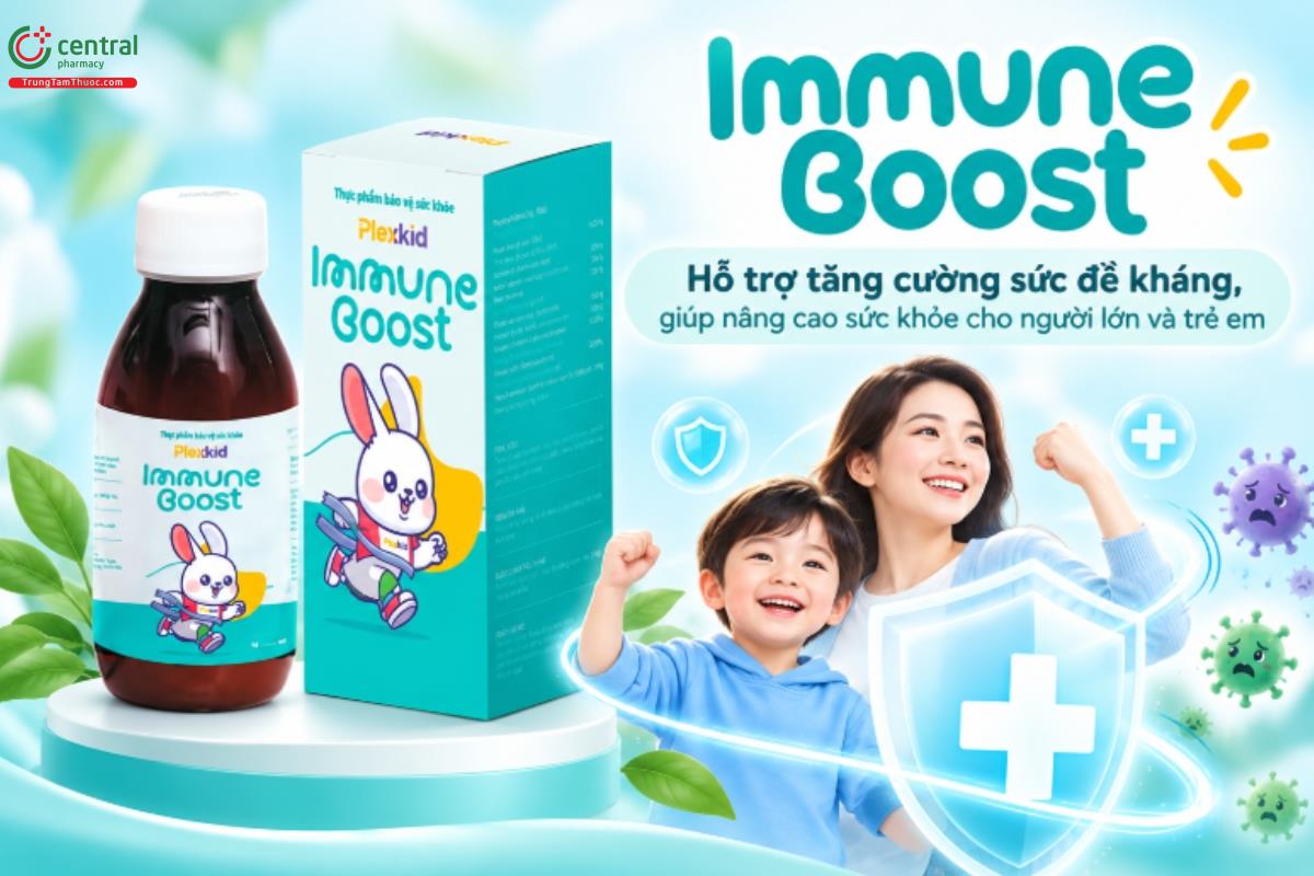 Immune Boost hỗ trợ tăng cường sức đề kháng, giúp nâng cao sức khỏec cho người lớn và trẻ em