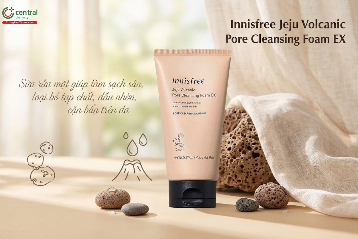 Innisfree Jeju Volcanic Pore Cleansing Foam EX làm sạch da, giảm mụn