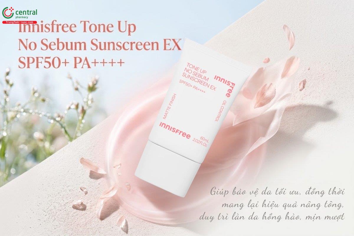 Kem chống nắng Innisfree Tone Up No Sebum Sunscreen EX bảo vệ da