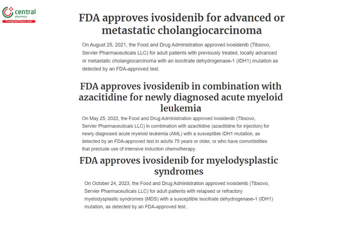 FDA phê duyệt thuốc Ivosidenib