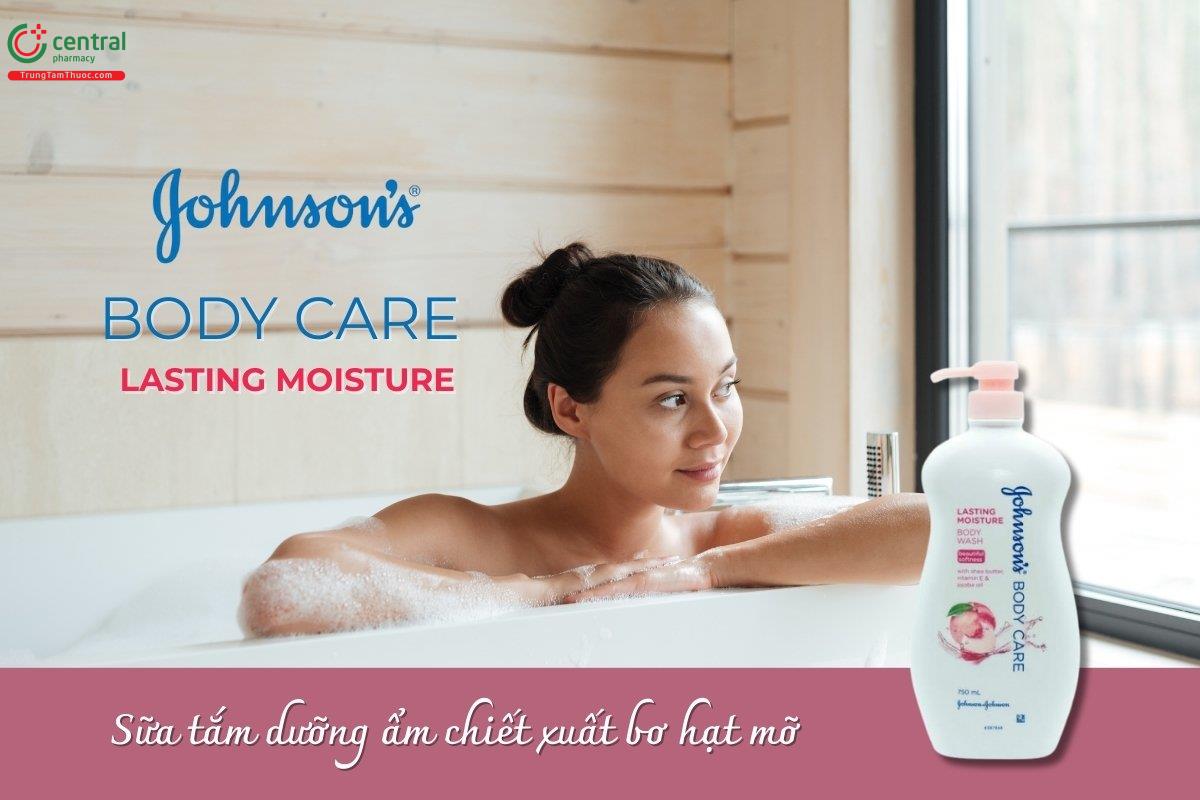 Sữa tắm Johnson's Body Care Lasting Moisture Body Wash với các thành phần từ thiên nhiên, giúp cung cấp độ ẩm cần thiết cho da, giúp duy trì làn da mềm mại, mịn màng.