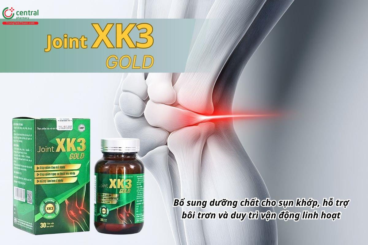 Joint XK3 Gold giúp bổ sung dưỡng chất cho sụn khớp, hỗ trợ bôi trơn và duy trì vận động linh hoạt