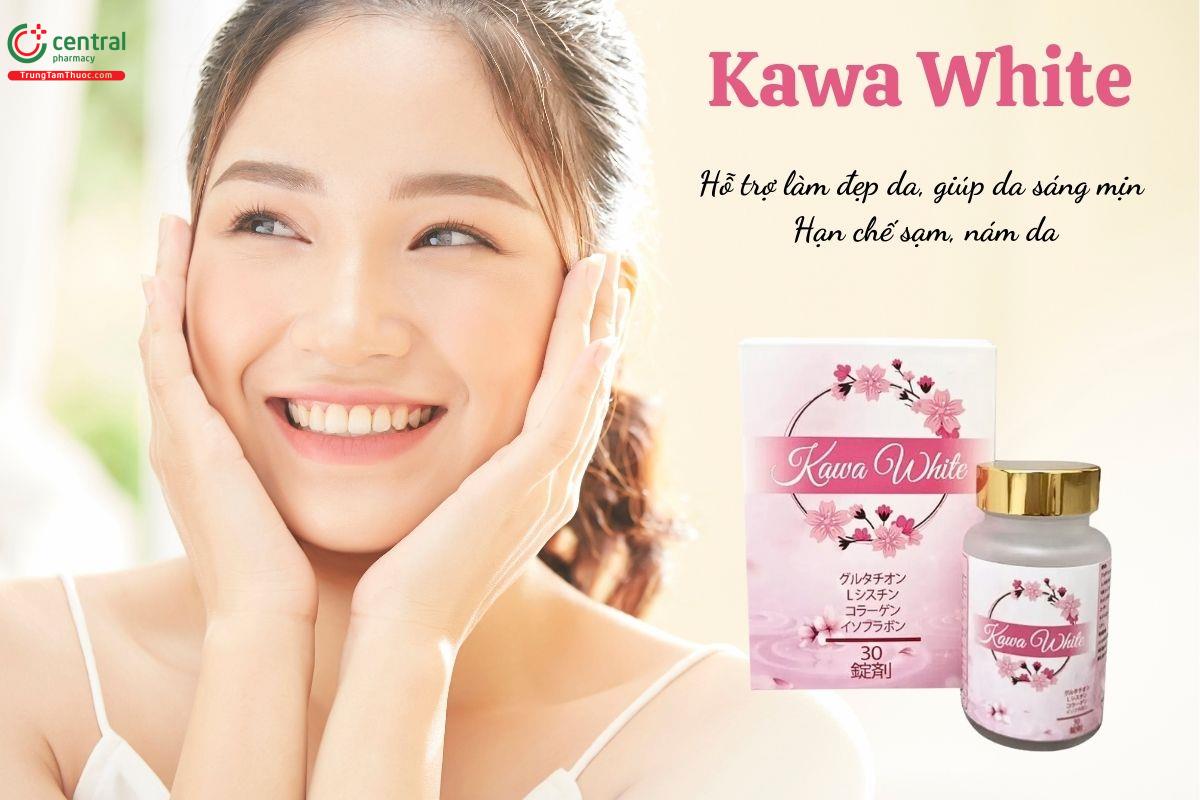 Kawa White hỗ trợ làm đẹp da, giúp da sáng mịn và hạn chế sạm, nám da