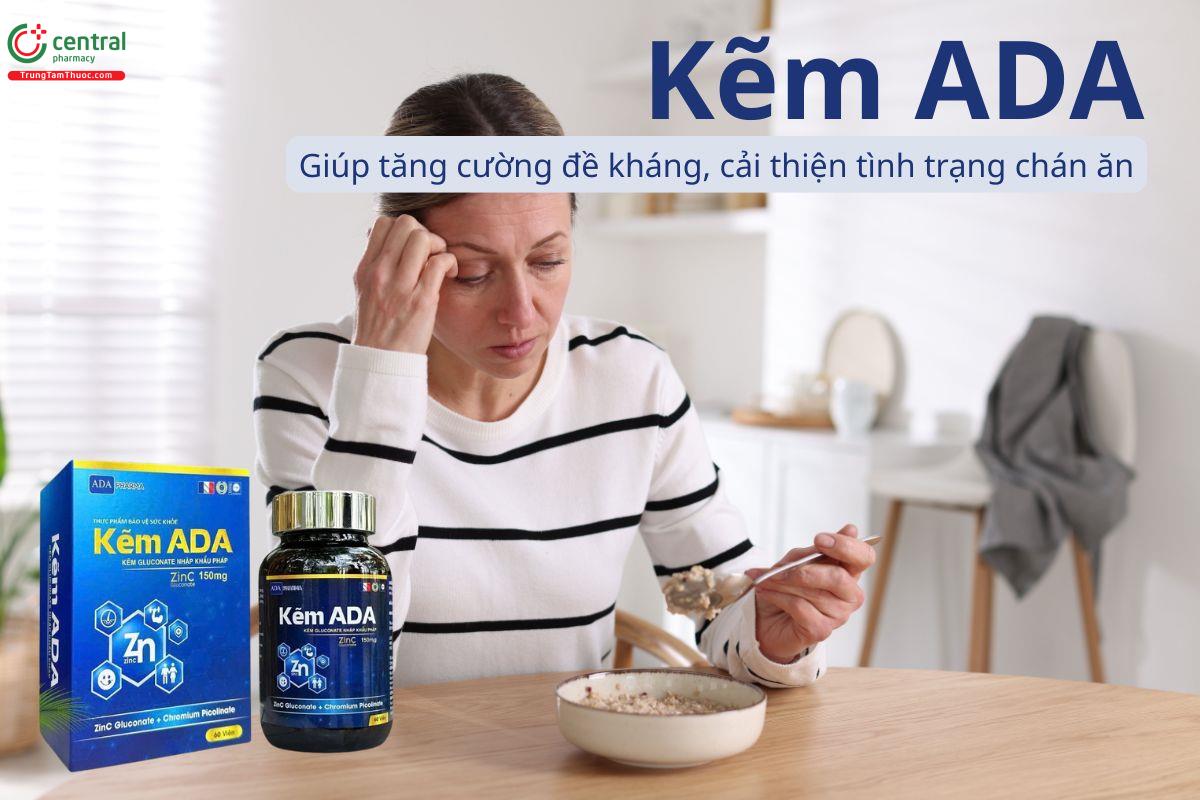 Kẽm ADA giúp tăng cường đề kháng, cải thiện tình trạng chán ăn