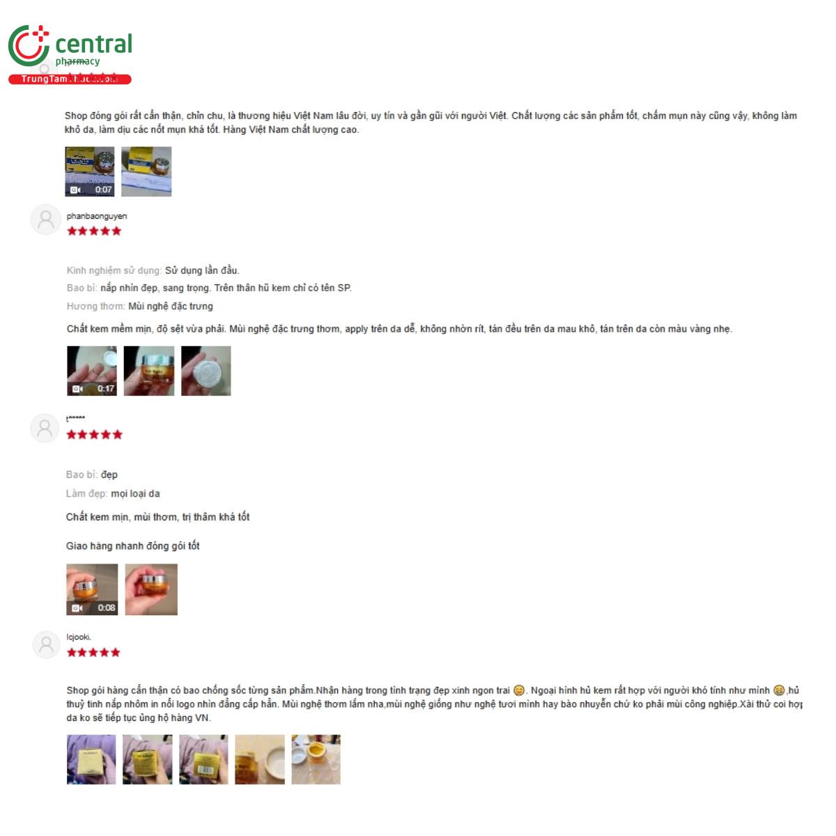 Một số đánh giá của khách hàng về sản phẩm Thorakao Collagen Curcuma Cream