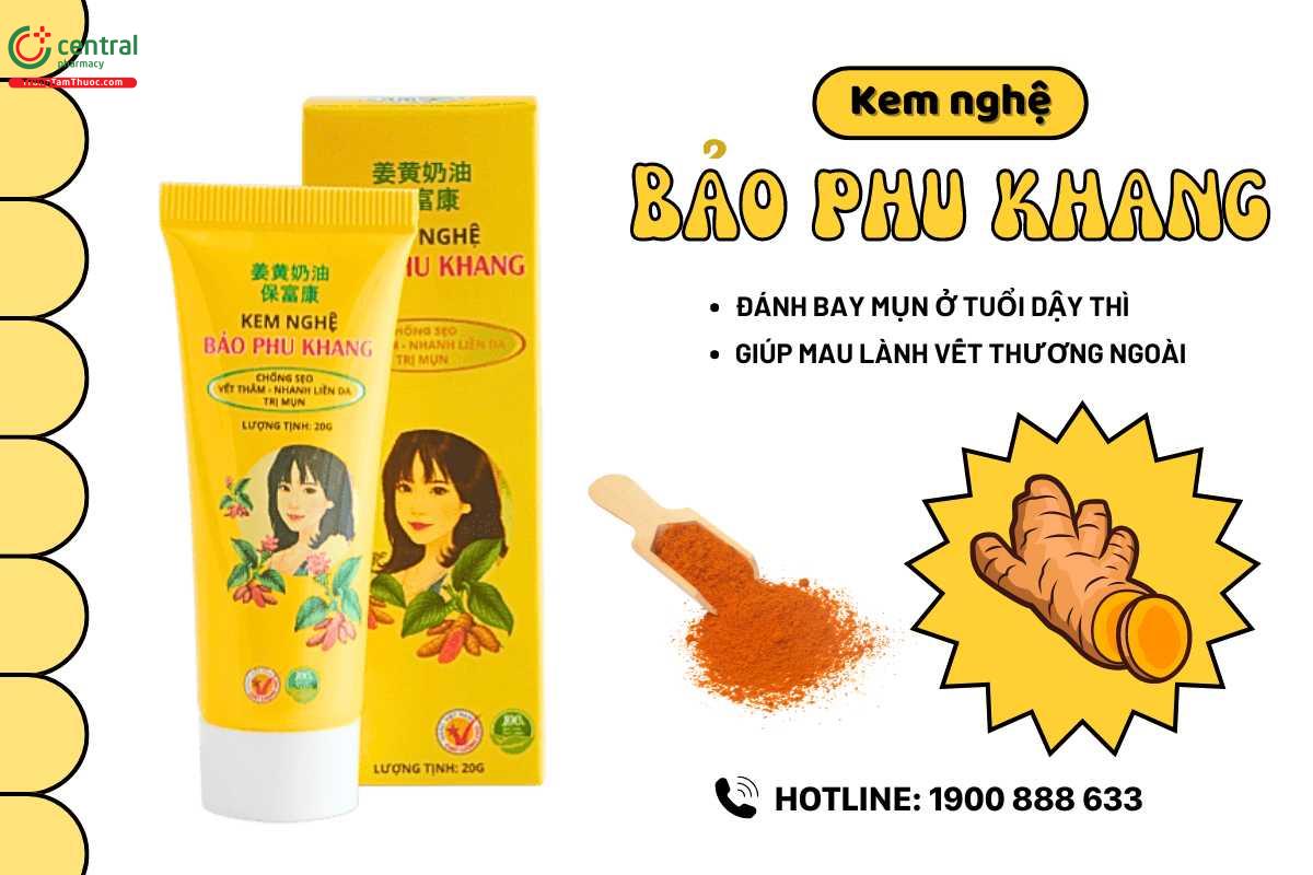 Kem nghệ Bảo Phu Khang 20g Bảo Linh làm mờ vết thâm sẹo