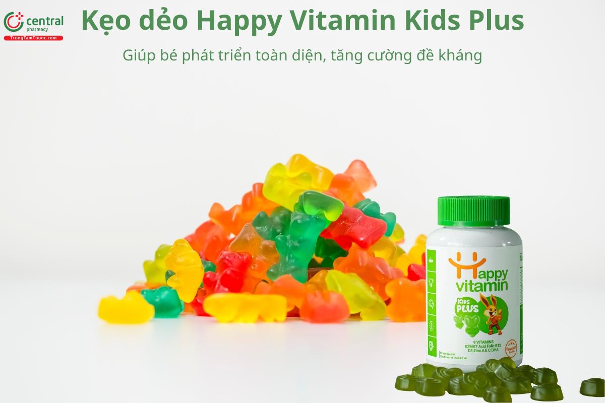 Kẹo dẻo Happy Vitamin Kids Plus giúp bổ sung vitamin và dưỡng chất cho trẻ
