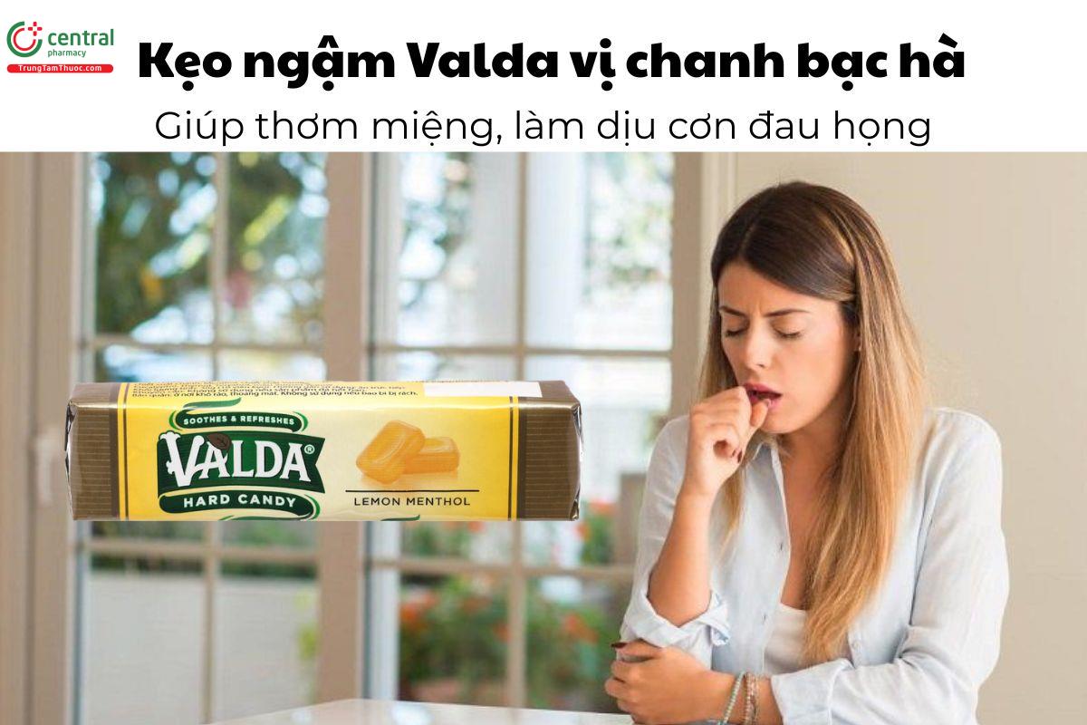 Kẹo ngậm Valda vị chanh bạc hà - Giúp thơm miệng, làm dịu cơn đau họng