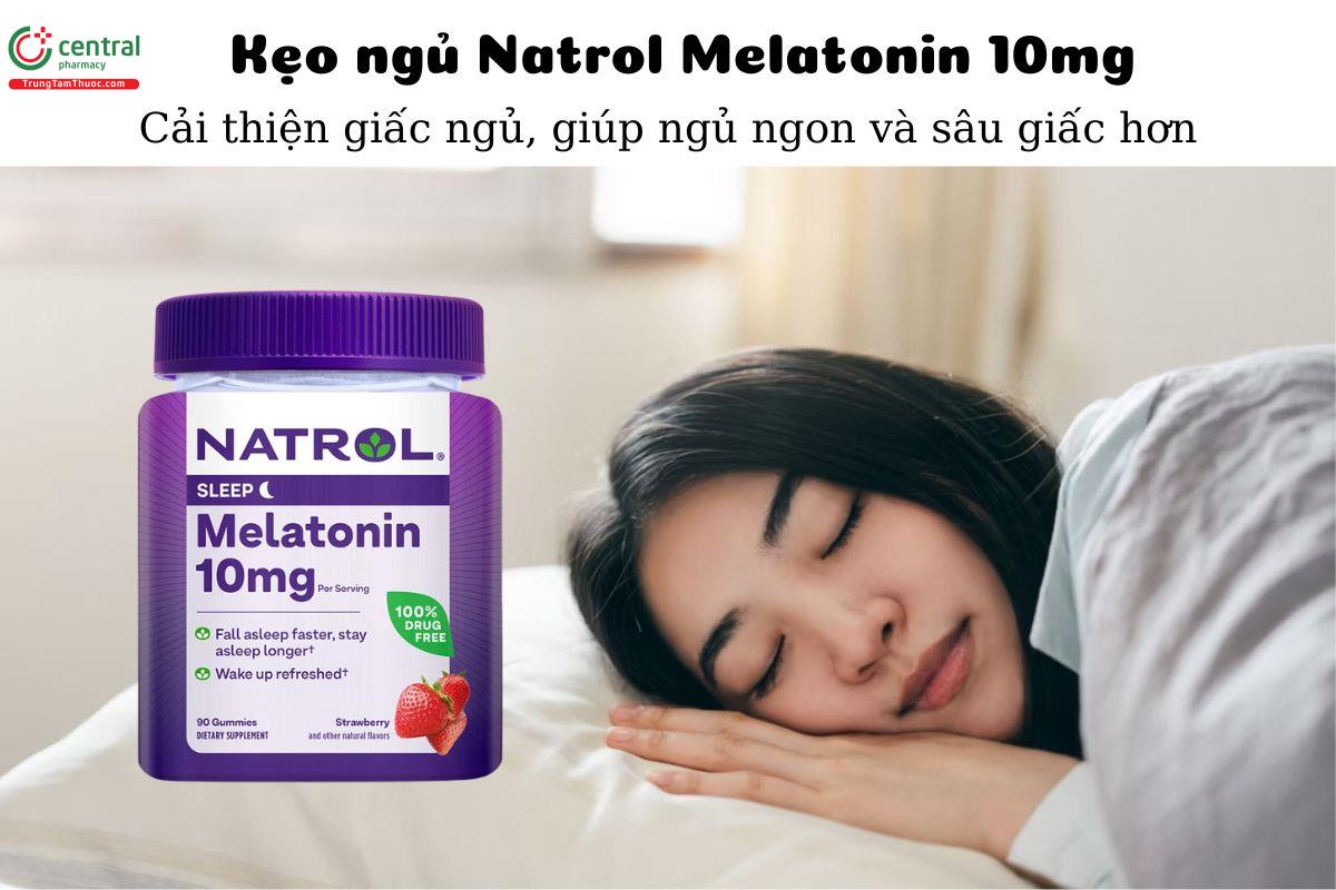 ​  Kẹo ngủ Natrol Melatonin 10mg giúp ngủ ngon và ngủ sâu giấc hơn  ​