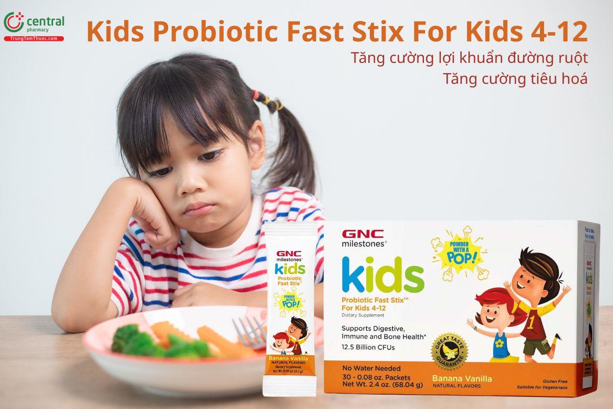 Kids Probiotic Fast Stix For Kids 4-12 bổ sung lợi khuẩn đường ruột 