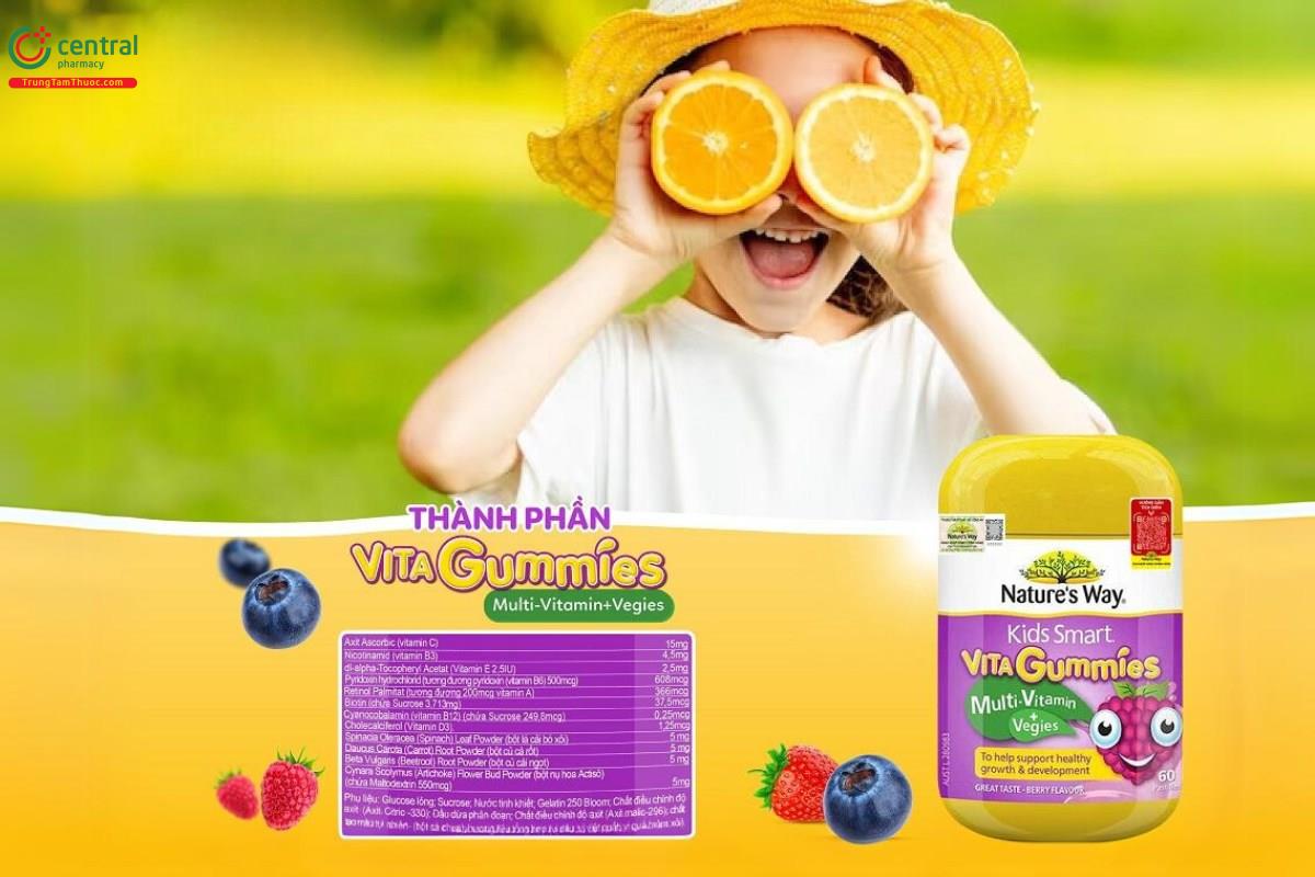 Kẹo dẻo Nature's Way Kids Smart Vita Gummies MultiVitamin Vegies