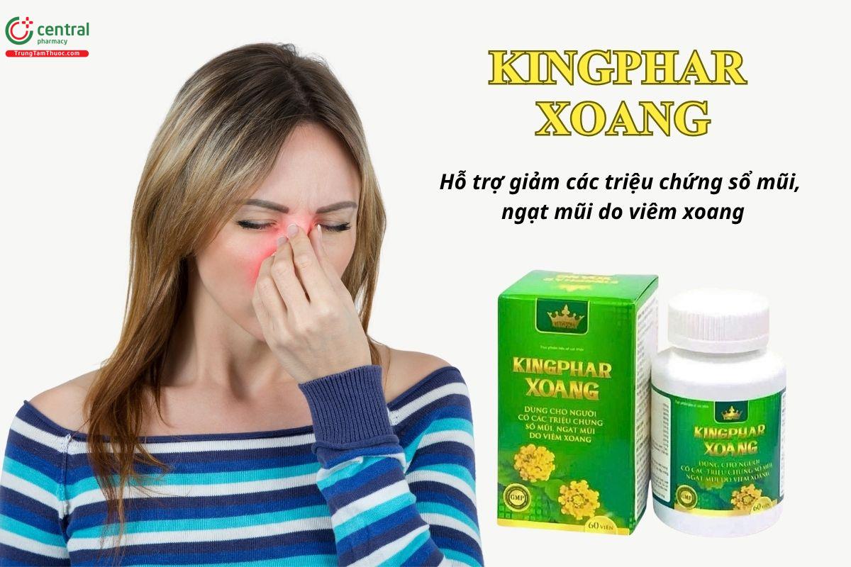 Kingphar Xoang hỗ trợ làm giảm tình trạng ngạt mũi, sổ mũi do viêm xoang