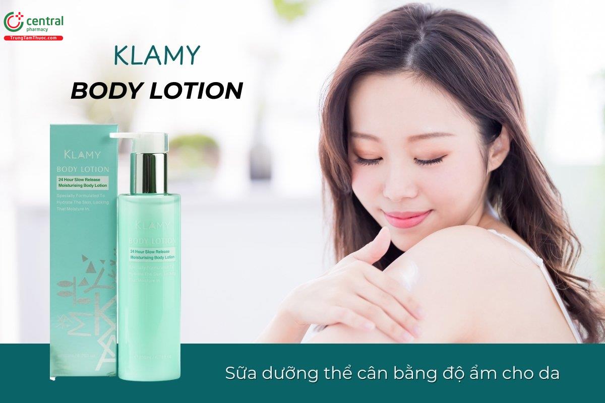 Klamy Body Lotion giúp bổ sung và duy trì độ ẩm cần thiết cho làn da