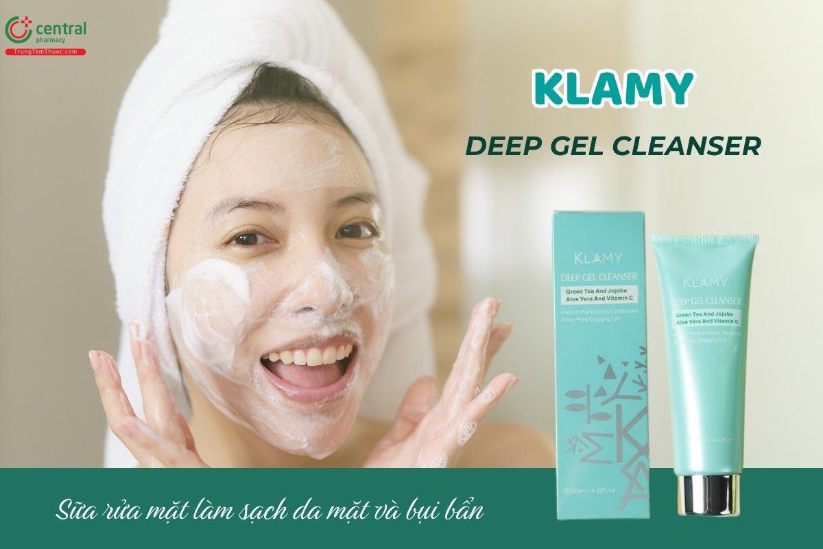 Klamy Deep Gel Cleanser làm sạch làn da và loại bỏ bụi bẩn, bã nhờn hiệu quả
