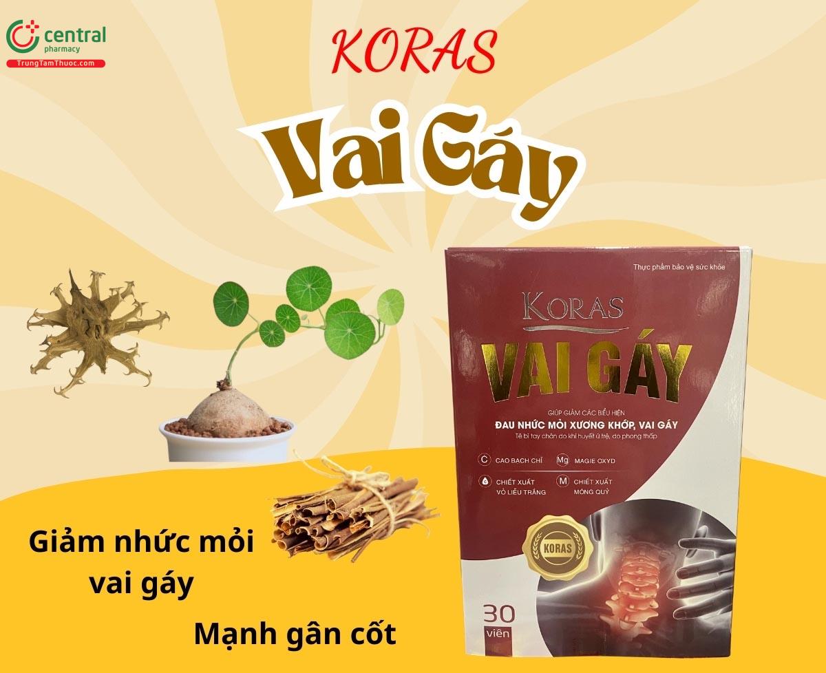 Koras Vai Gáy - Giảm đau mỏi vai gáy, tê bì chân tay hiệu quả