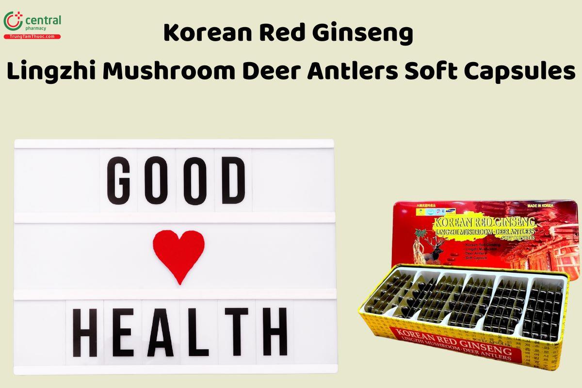 Korean Red Ginseng  Lingzhi Mushroom Deer Antlers Soft Capsules