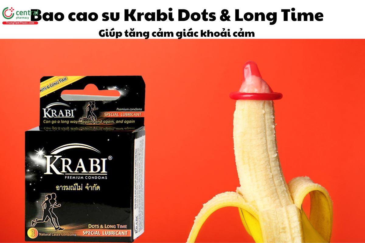 ​Bao cao su Krabi Dots & Long Time (Hộp 3 cái) an toàn trong cuộc yêu