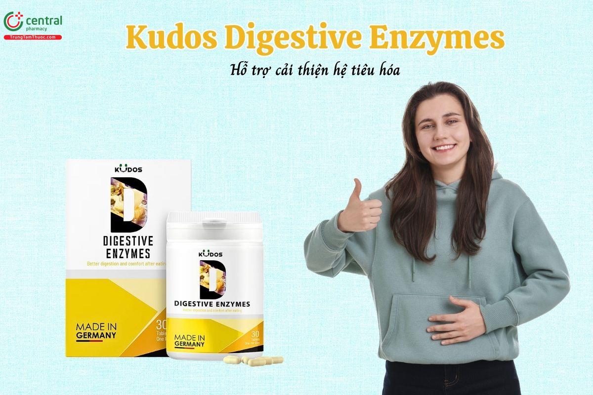 Kudos Digestive Enzymes có tác dụng hỗ trợ cải thiện hệ tiêu hóa