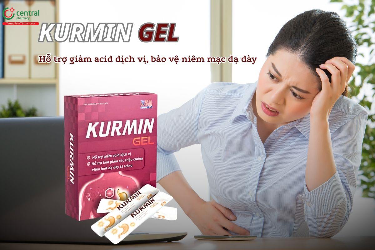 Kurmin Gel hỗ trợ giảm acid dịch vị và bảo vệ niêm mạc dạ dày