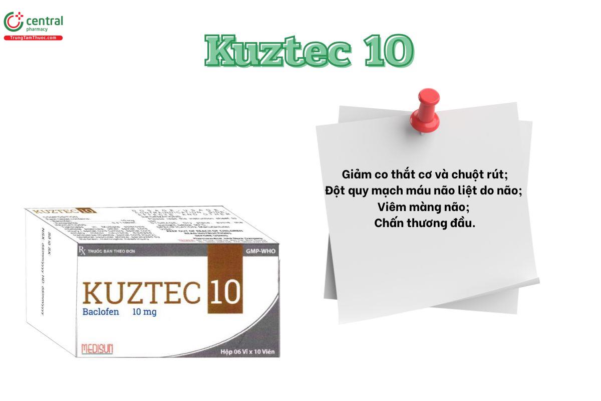 Thuốc Kuztec 10 điều trị tình trạng co cứng cơ