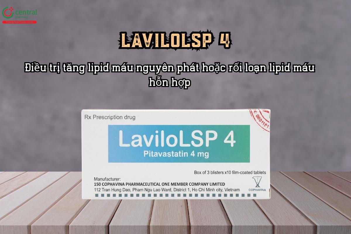Thuốc LAVILOLSP 4 (Pitavastatin 4mg) hạ mỡ máu và cholesterol