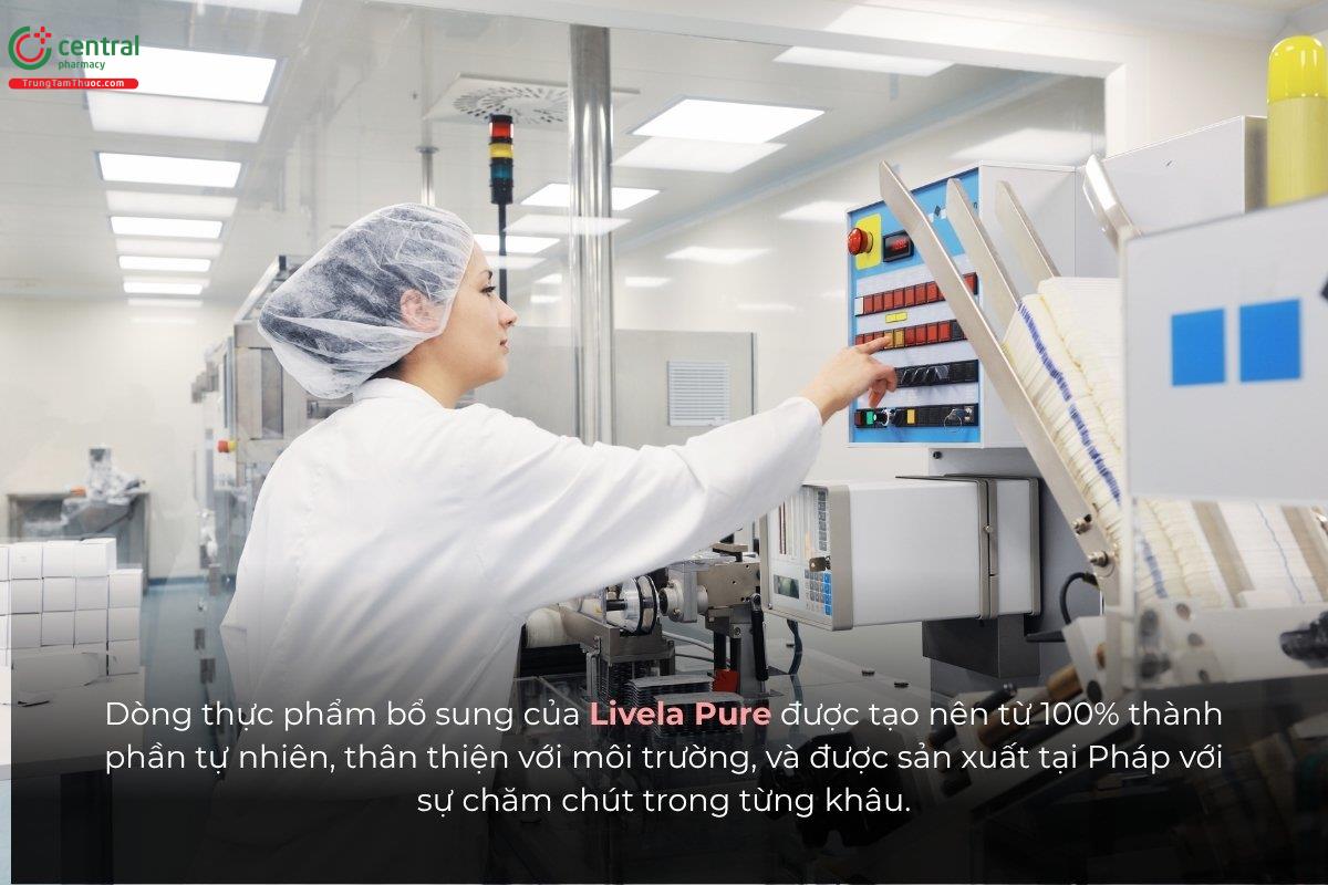 Dòng thực phẩm bổ sung của Livela Pure được tạo nên từ 100% thành phần tự nhiên, thân thiện với môi trường, và được sản xuất tại Pháp với sự chăm chút trong từng khâu.