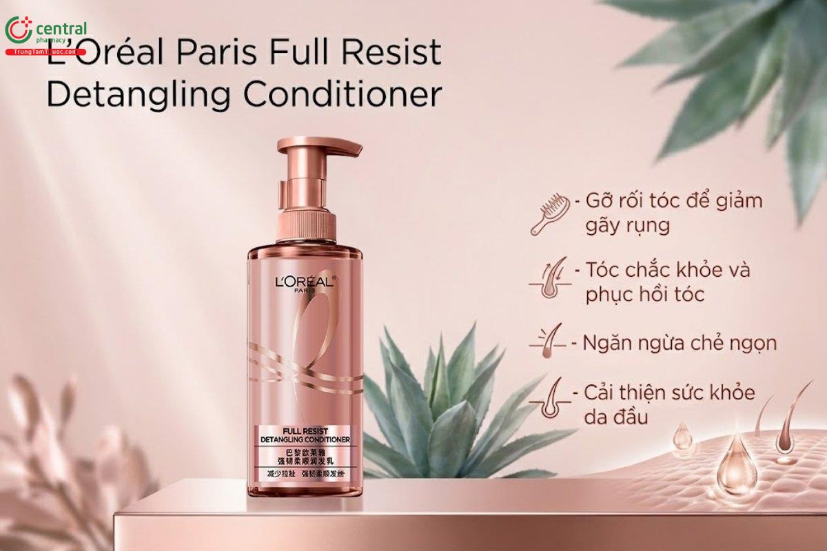 Dầu xả L’Oréal Paris Full Resist Detangling Conditioner giảm rụng, mượt tóc