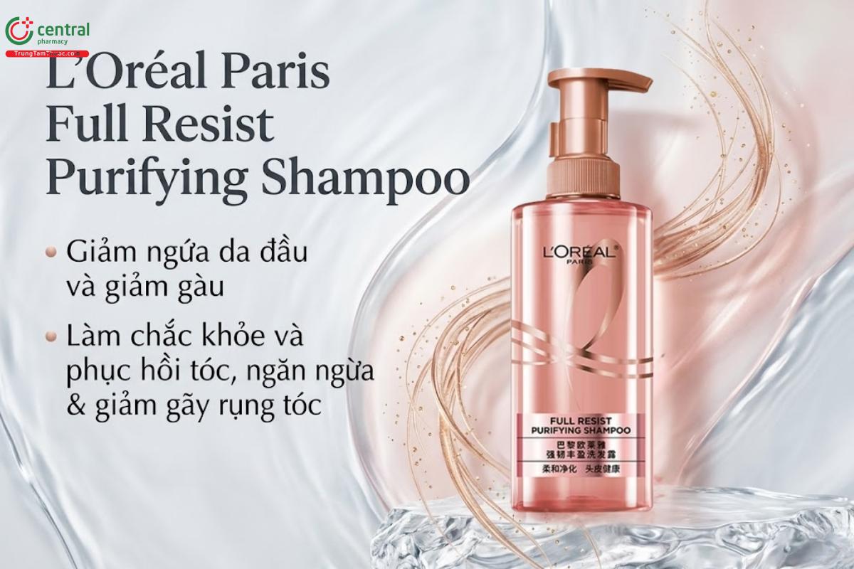 Dầu gội L’Oréal Paris Full Resist Purifying Shampoo 440ml giảm rụng tóc