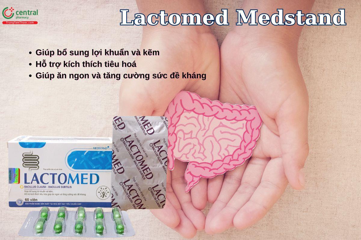 Viên uống Lactomed Medstand bổ sung lợi khuẩn và kẽm cho đường ruột