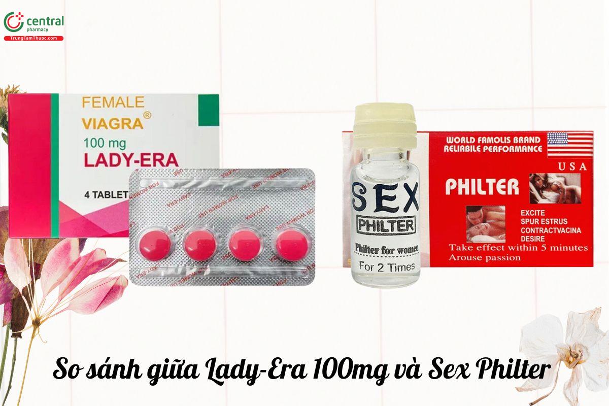 So sánh giữa Lady-Era 100mg và Sex Philter 