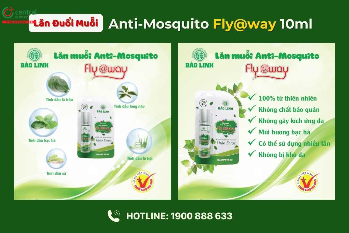 Lăn đuổi muỗi Anti-Mosquito Fly@way lọ 10ml