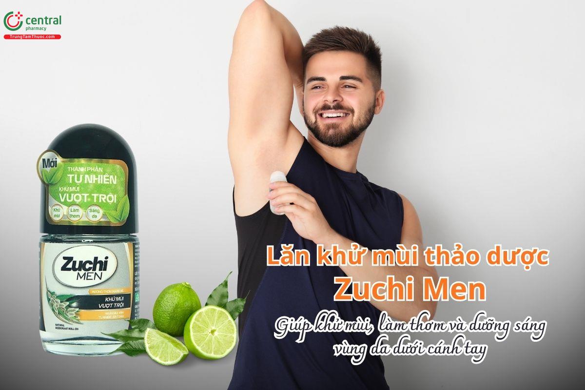 Lăn khử mùi thảo dược Zuchi Men giúp khử mùi, làm thơm và dưỡng sáng vùng da dưới cánh tay