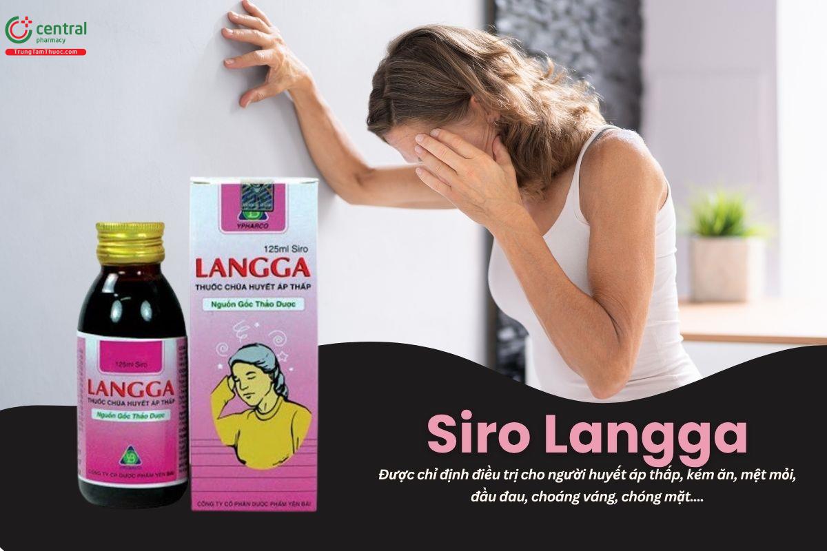Siro thuốc Langga 125ml Ypharco trị đầu đau, mệt mỏi, huyết áp thấp