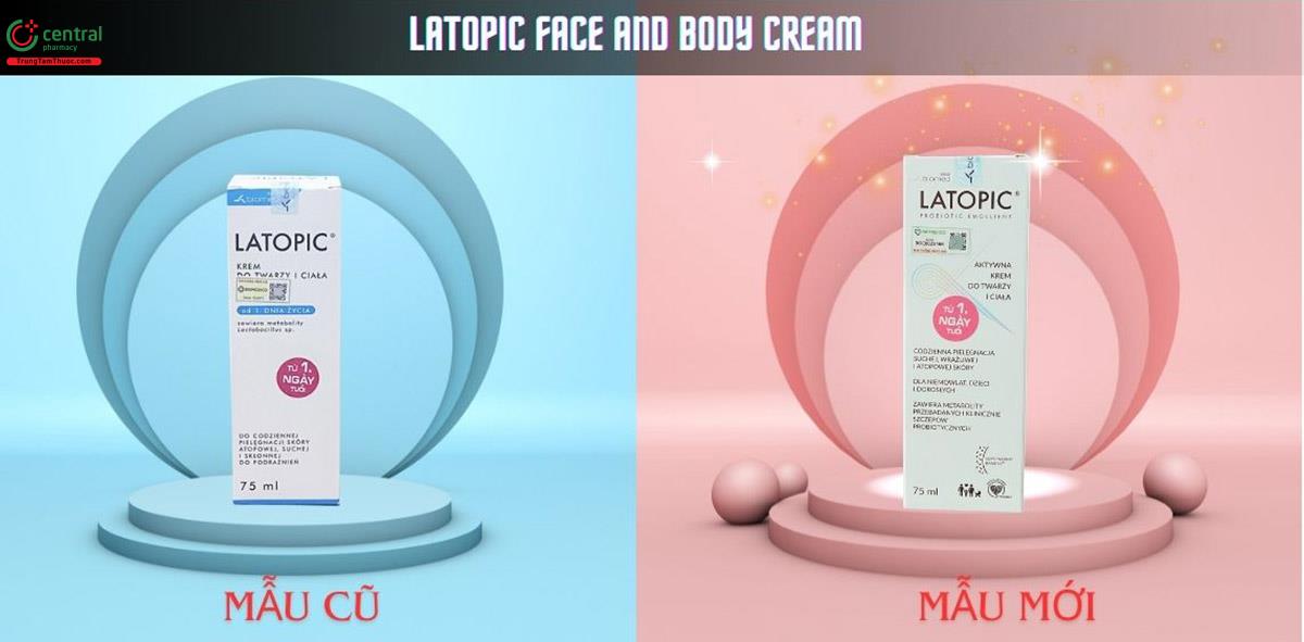 Thông báo thay đổi mẫu Latopic Face and body cream 75ml