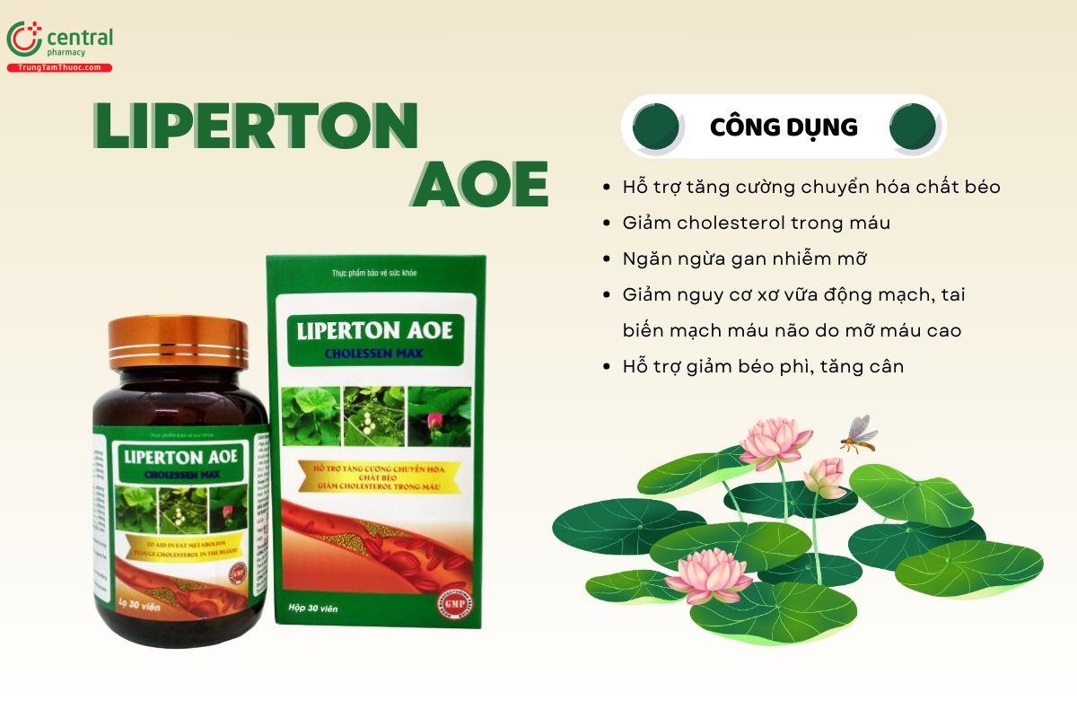 Liperton Aoe - Hỗ trợ giảm cholesterol máu, giảm béo phì, tăng cân