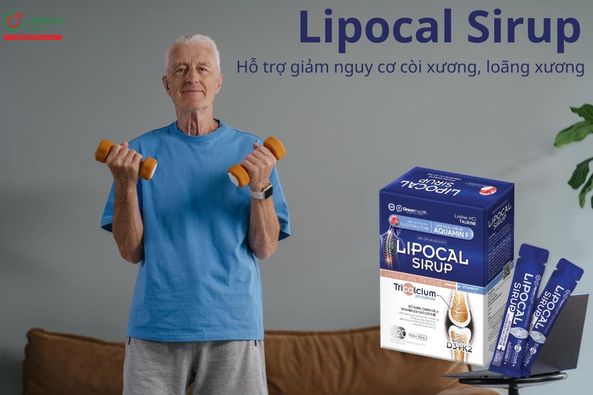 Lipocal Sirup hỗ trợ giảm nguy cơ còi xương, loãng xương