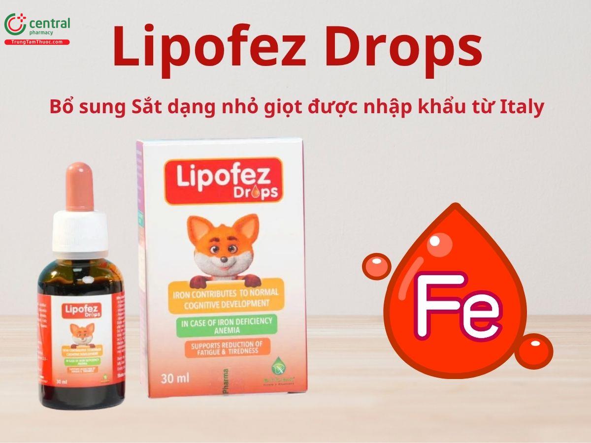 Lipofez Drops hỗ trợ bổ sung sắt dạng nhỏ giọt, không gây nóng, táo