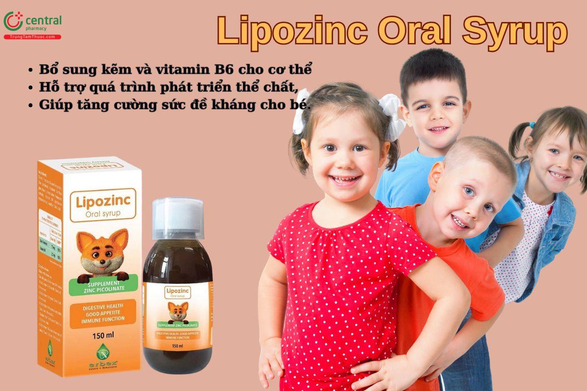 Lipozinc Oral Syrup giúp phát triển thể chất, tăng cường sức đề kháng cho trẻ