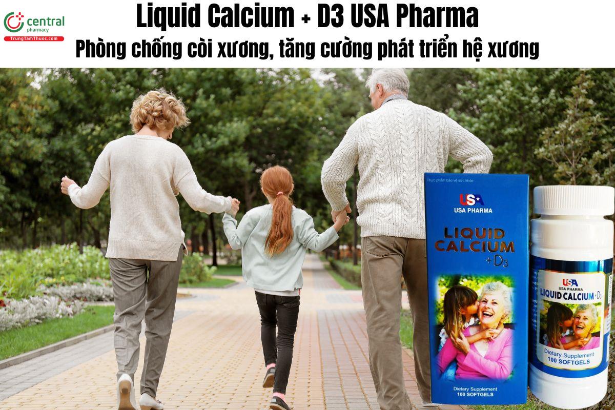 Liquid Calcium + D3 USA Pharma - Giúp duy trì xương răng chắc khỏe