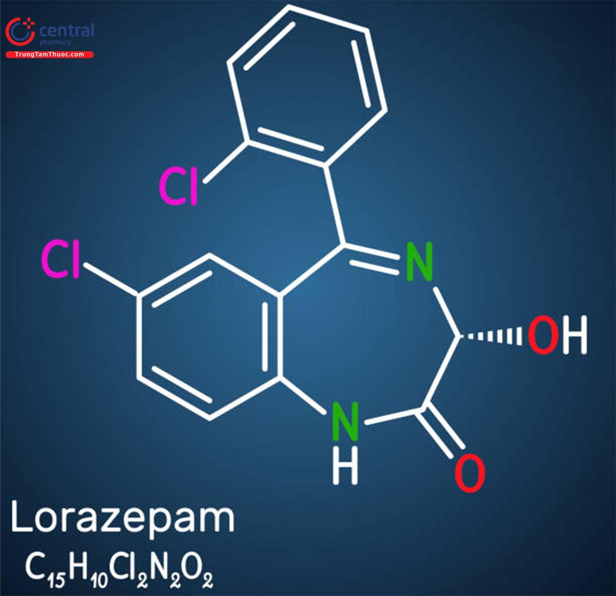 Công thức cấu tạo của lorazepam 